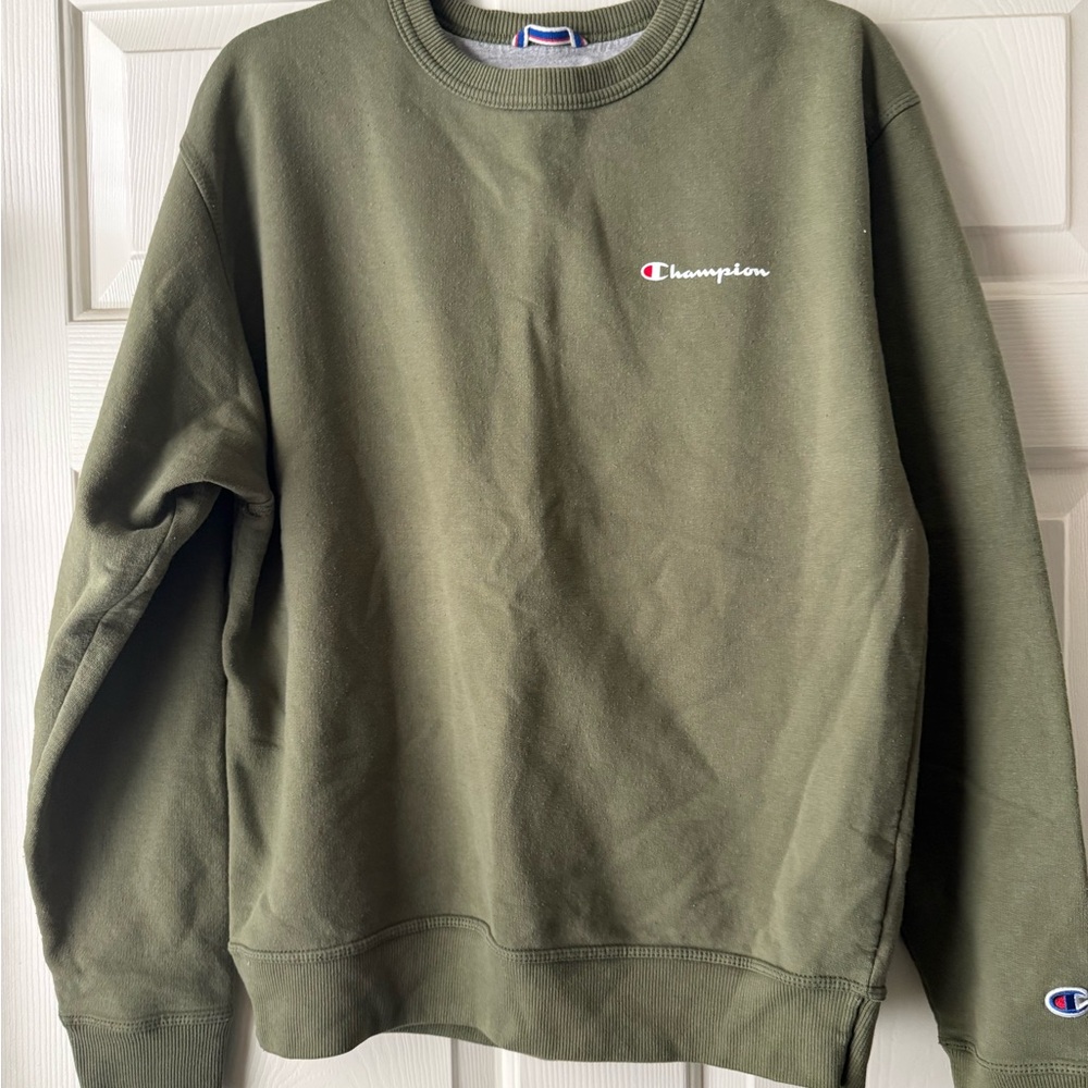 Champion Men's Classic Olive Crewneck Sweater